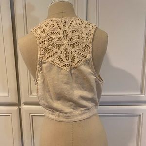 Ecote Crop Top Vest cream L